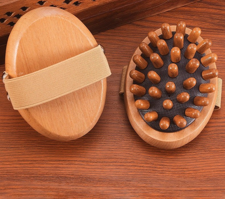 Beech wood body massage brush by Glow Ritual