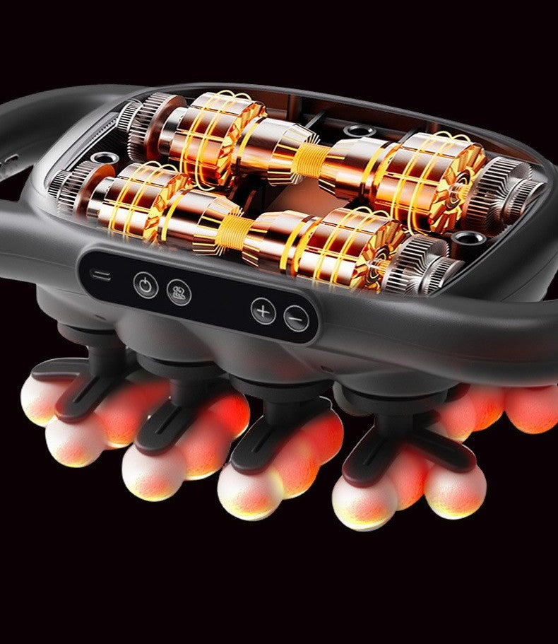 16-head percussion massage gun by Glow Ritual