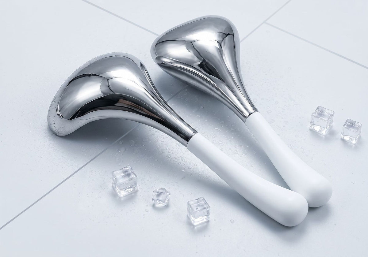 Stainless steel cryo ice globes by Glow Ritual