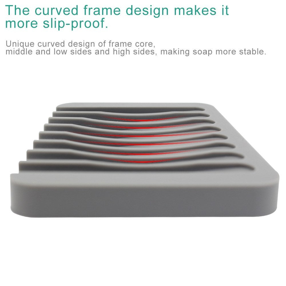 Self-draining silicone soap dish by Glow Ritual