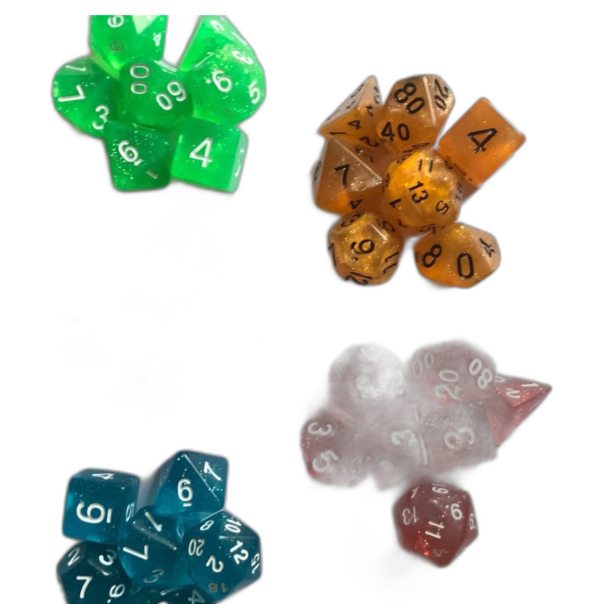 Polyhedral 7-piece dice set by Glow Ritual