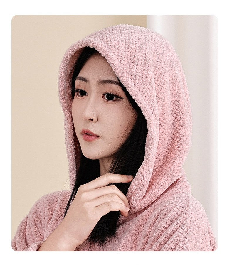 Hooded towel robe by Glow Ritual