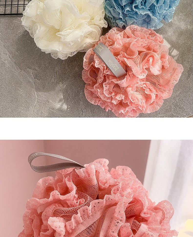 Extra-large soft bath pouf by Glow Ritual