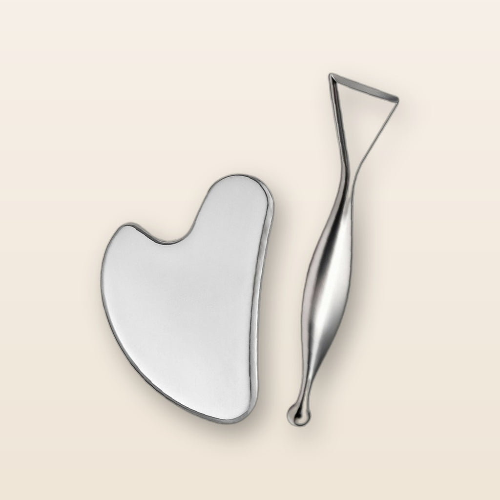 Stainless steel gua sha tool by Glow Ritual