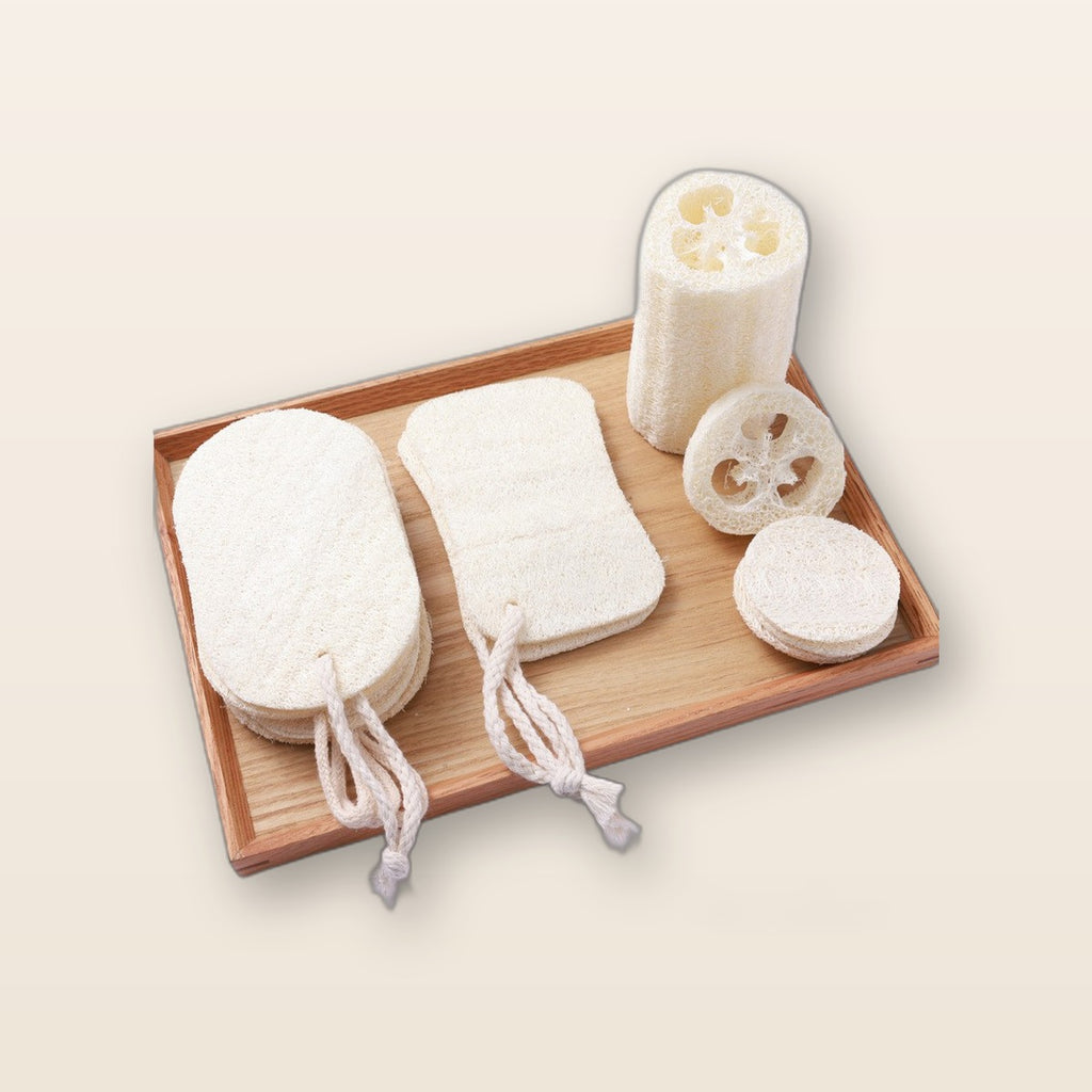 Natural loofah sponge pads by Glow Ritual