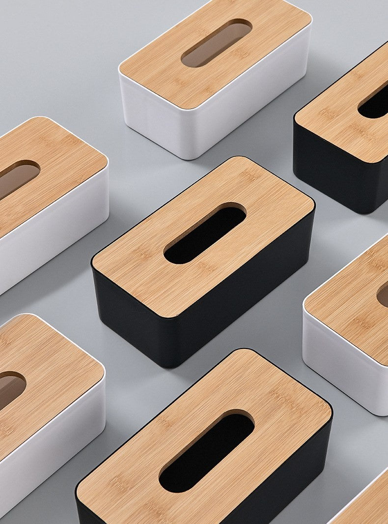 Bamboo-lid tissue box cover by Glow Ritual
