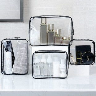 Clear waterproof travel makeup bag by Glow Ritual