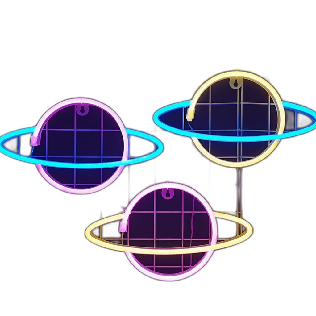 LED neon planet sign by Glow Ritual