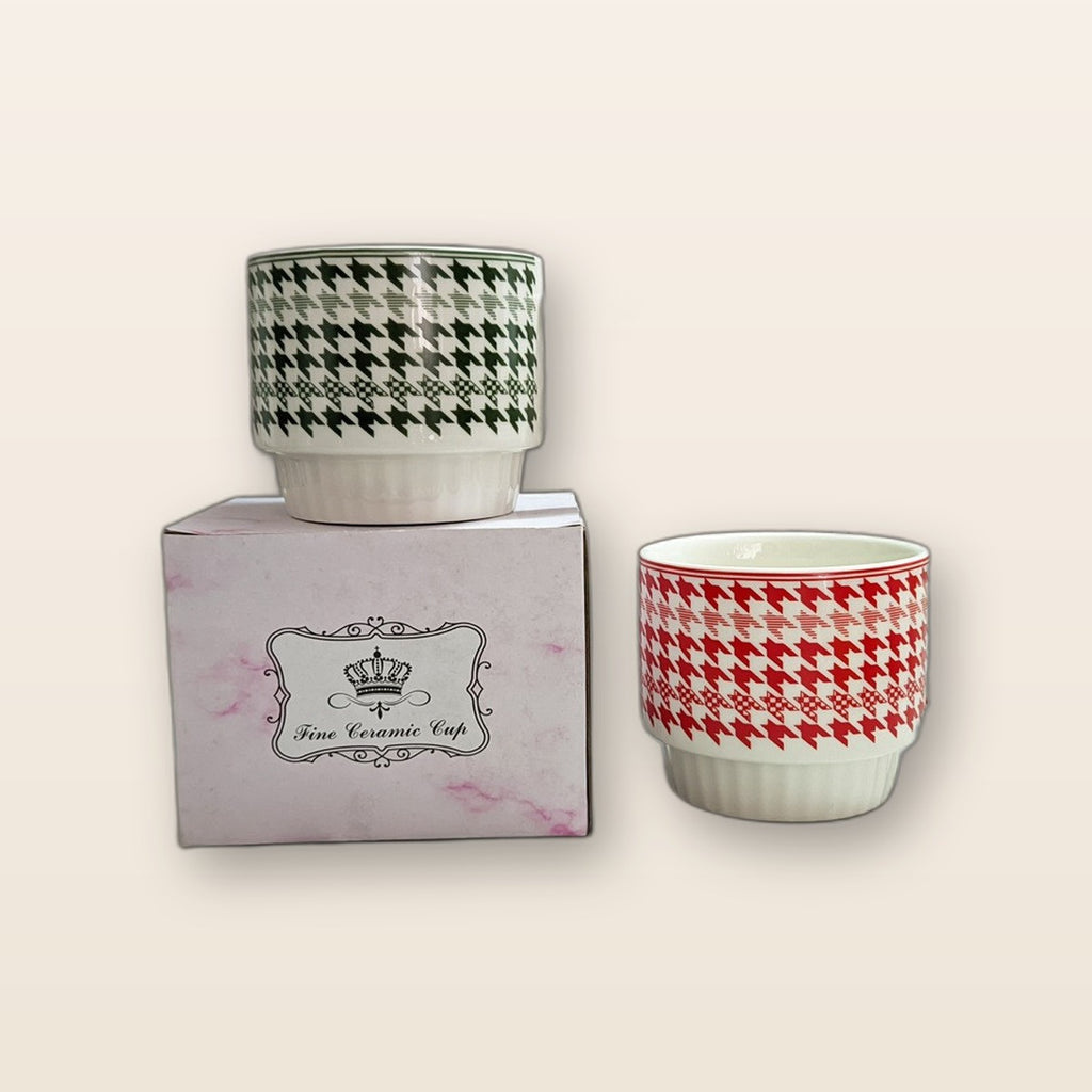 Houndstooth ceramic mug by Glow Ritual