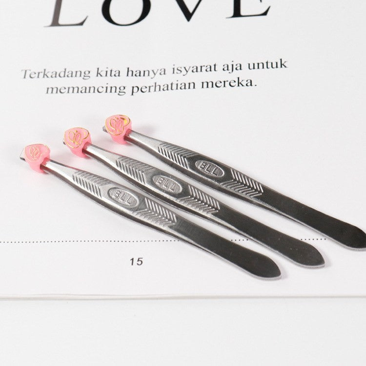 Slant tip stainless tweezers 3-pack by Glow Ritual