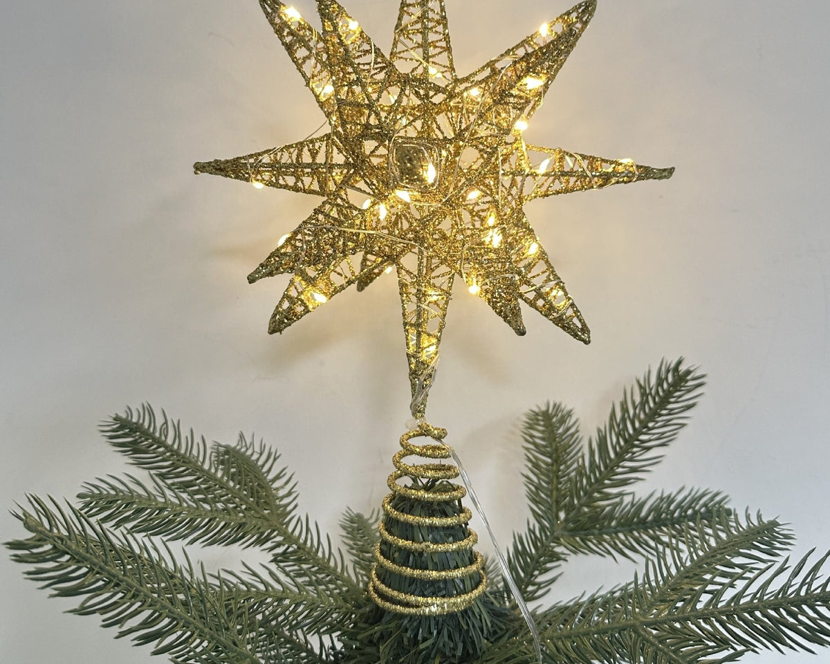 Lighted tree topper star by Glow Ritual