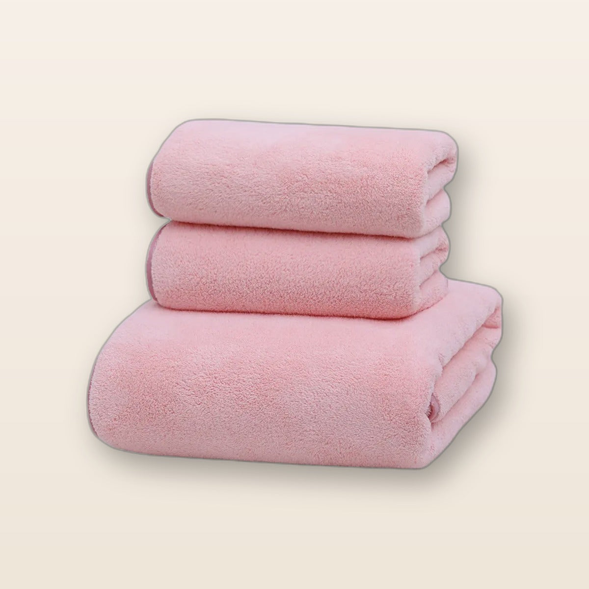 Coral fleece towel set by Glow Ritual