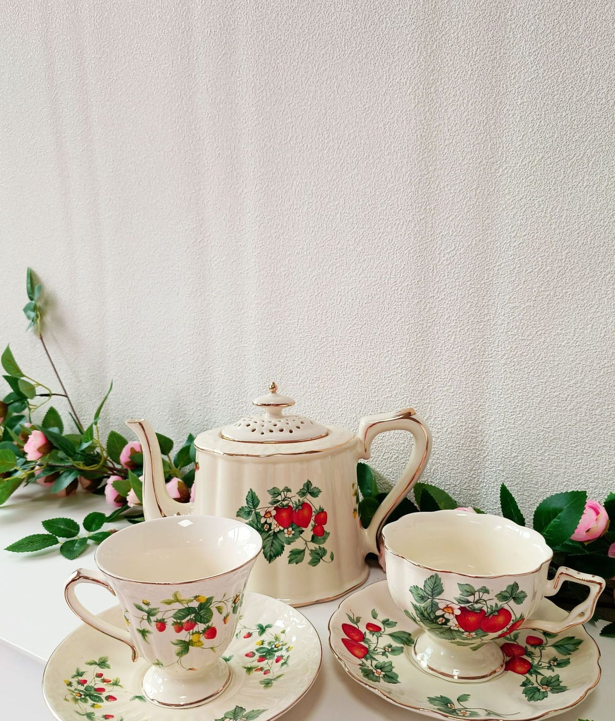 Vintage ceramic teacup and saucer by Glow Ritual
