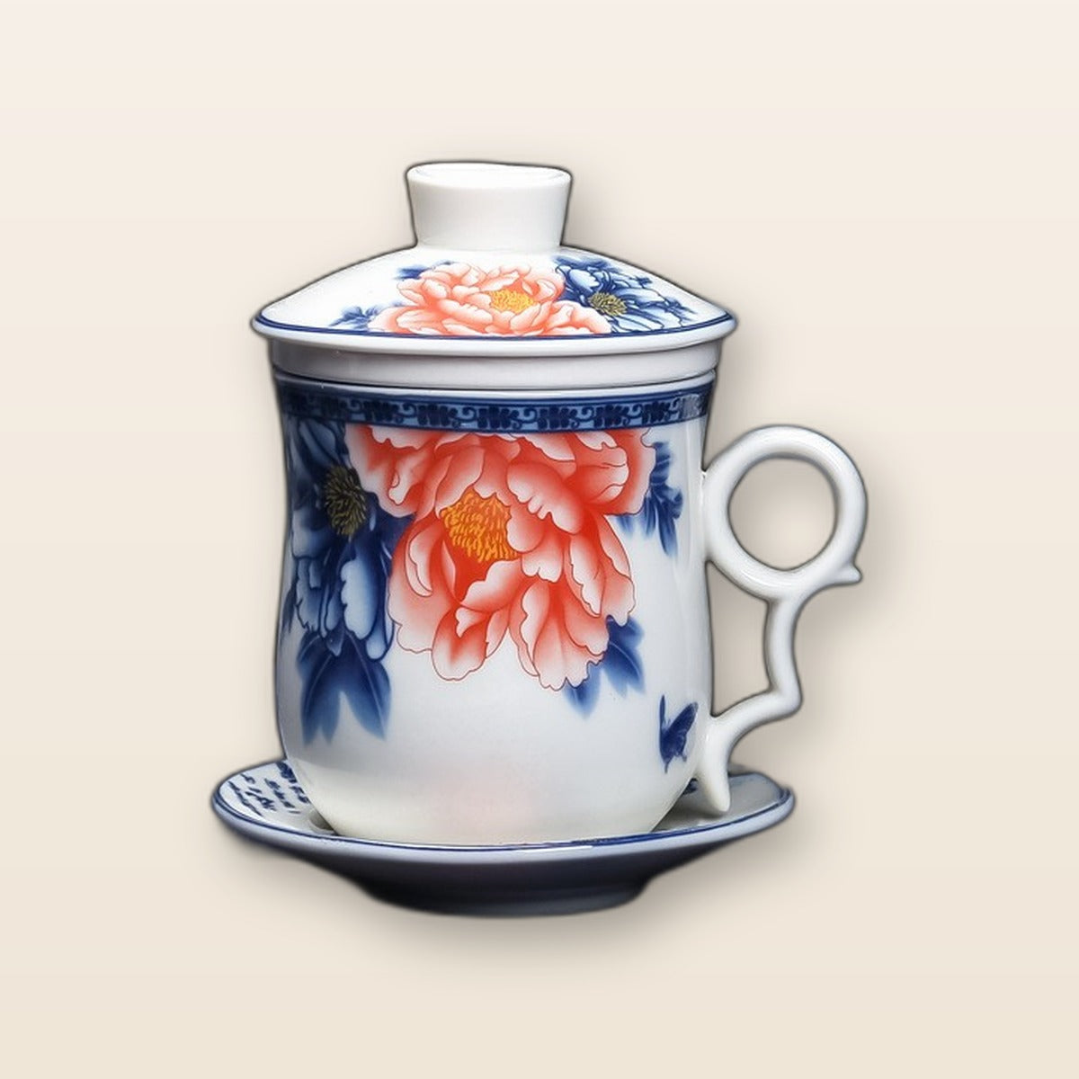 Ceramic tea mug with infuser by Glow Ritual