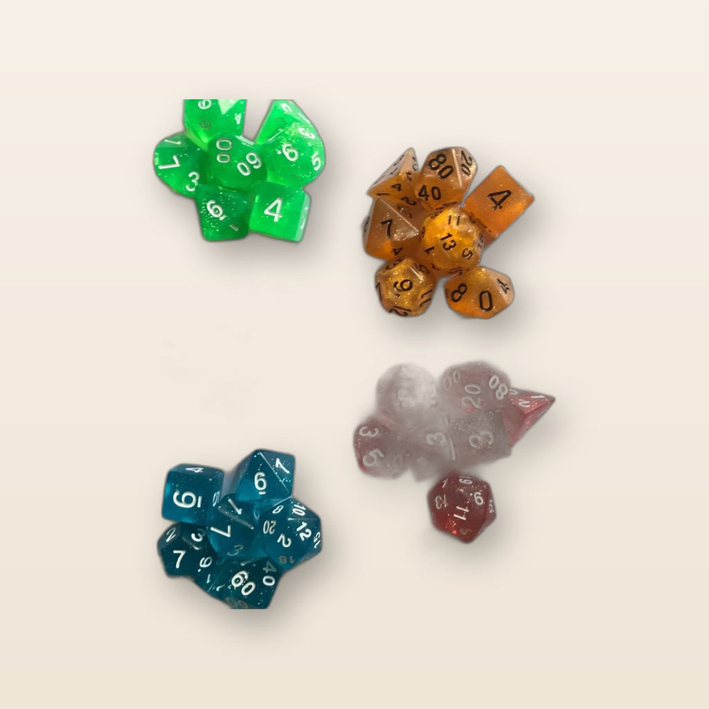 Polyhedral 7-piece dice set by Glow Ritual