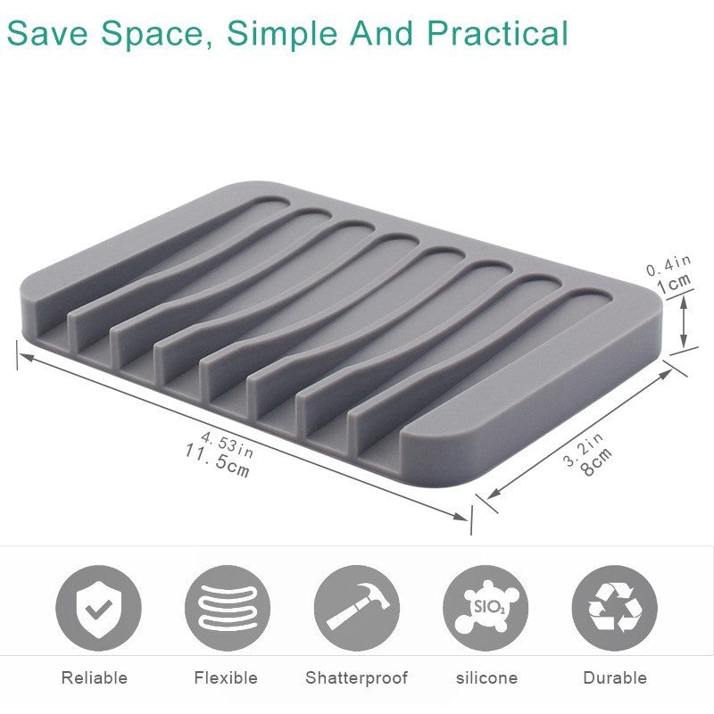 Self-draining silicone soap dish by Glow Ritual
