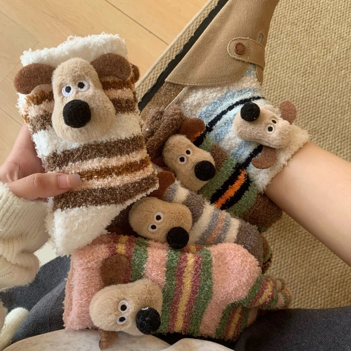 Fuzzy cabin socks by Glow Ritual