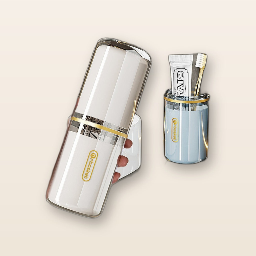 Travel toothbrush case with cups by Glow Ritual
