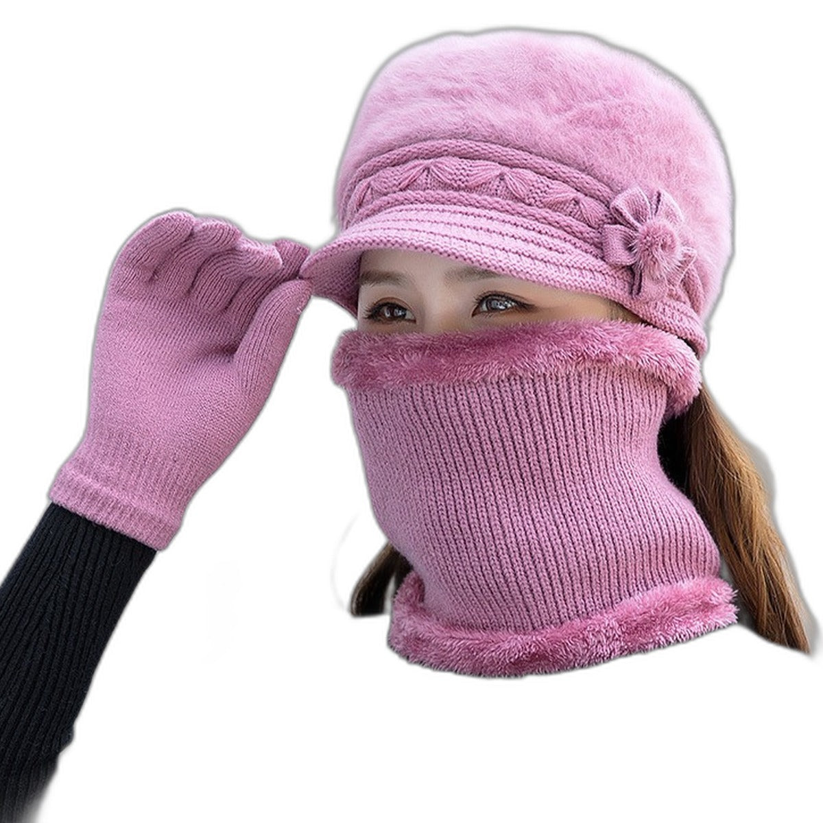 Women's hat, scarf and gloves set by Glow Ritual