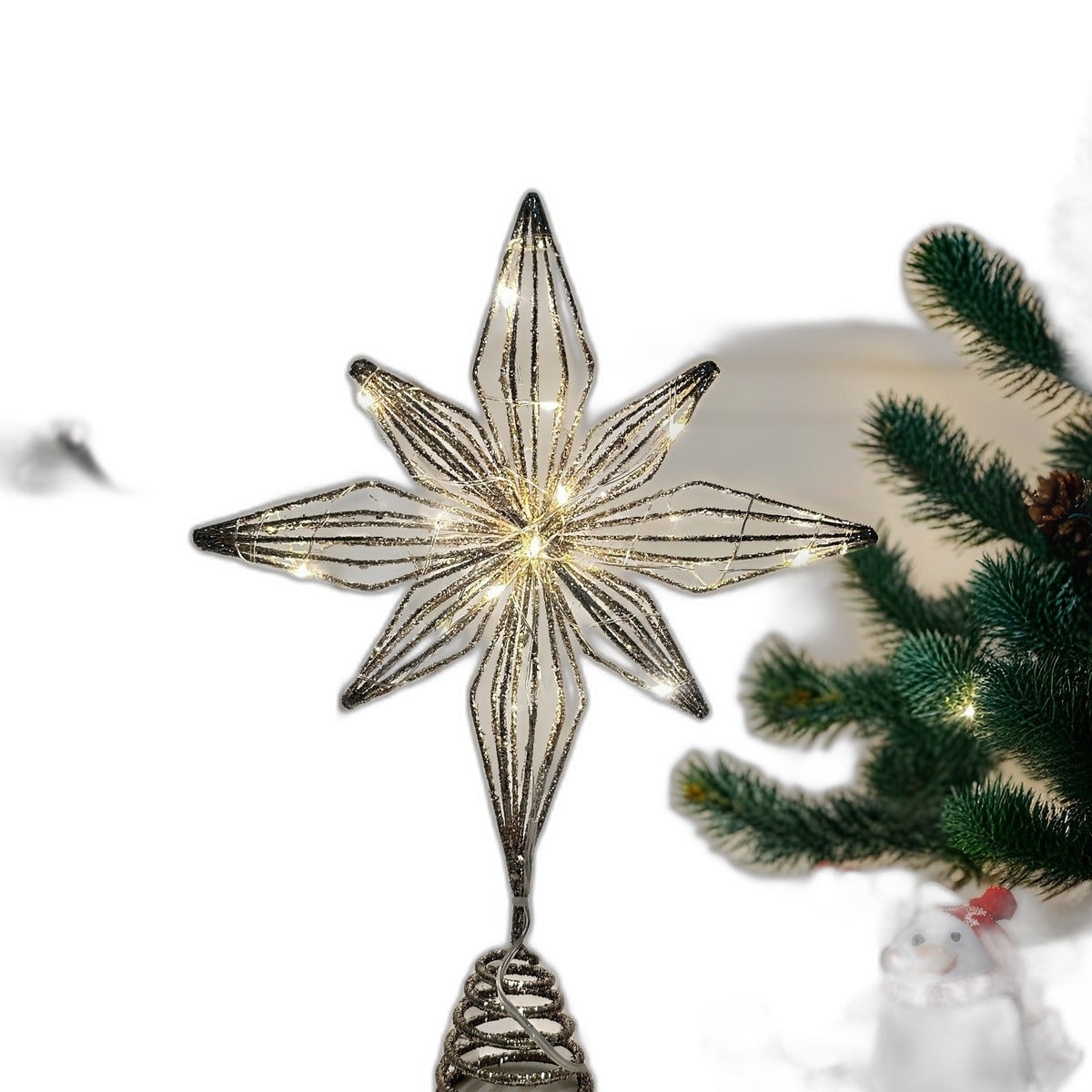 Lighted tree topper star by Glow Ritual