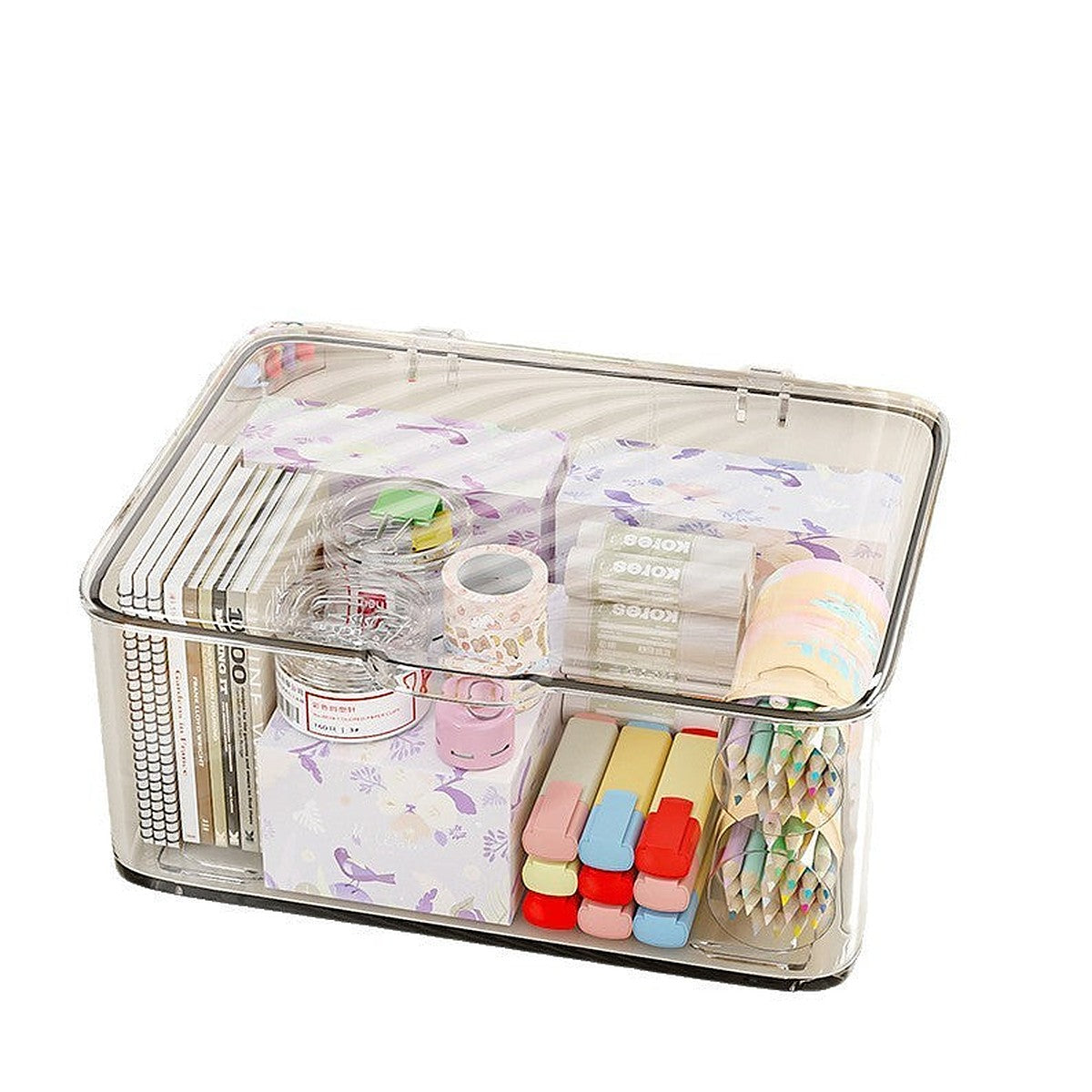 Acrylic makeup organizer with lid by Glow Ritual