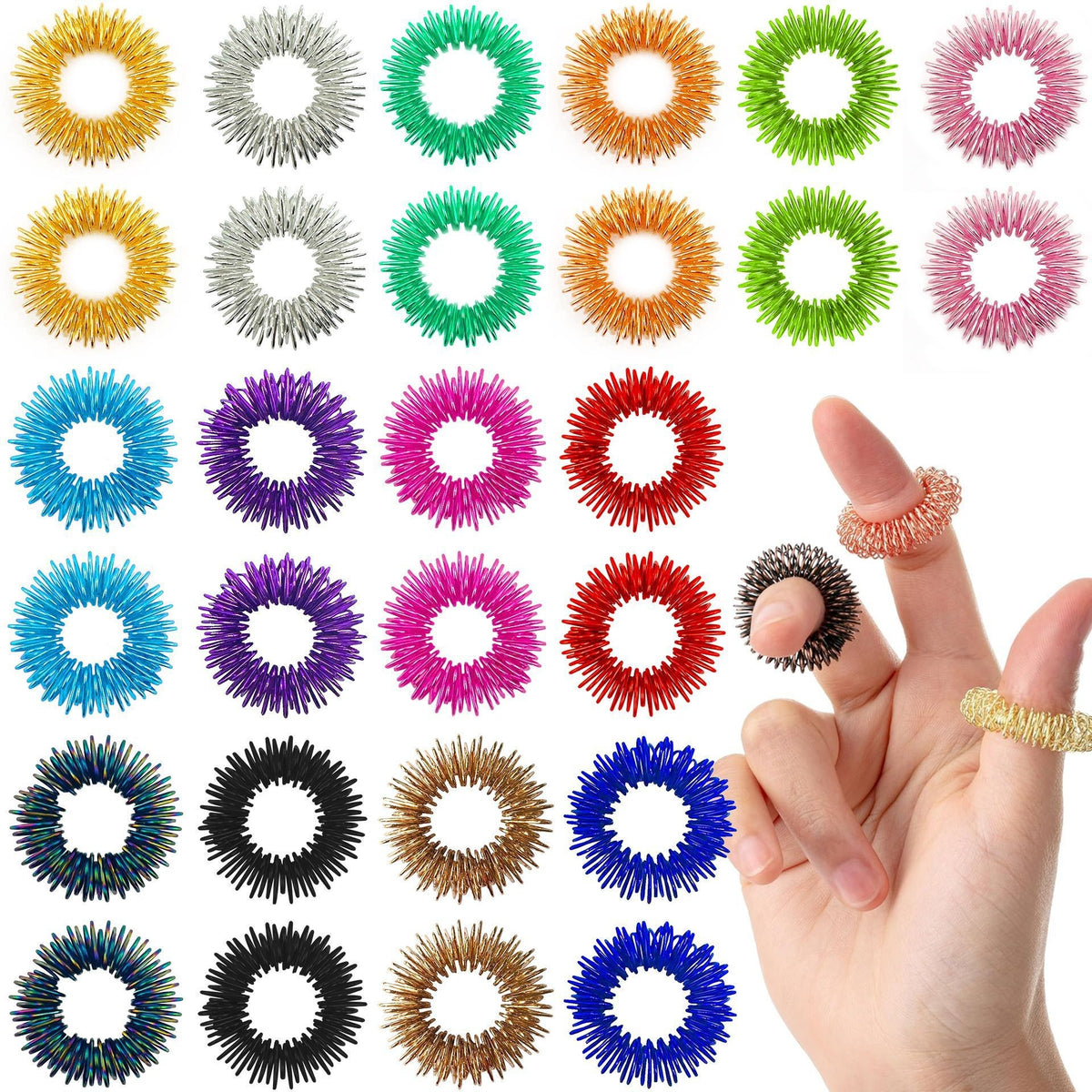 Acupressure finger massage rings by Glow Ritual