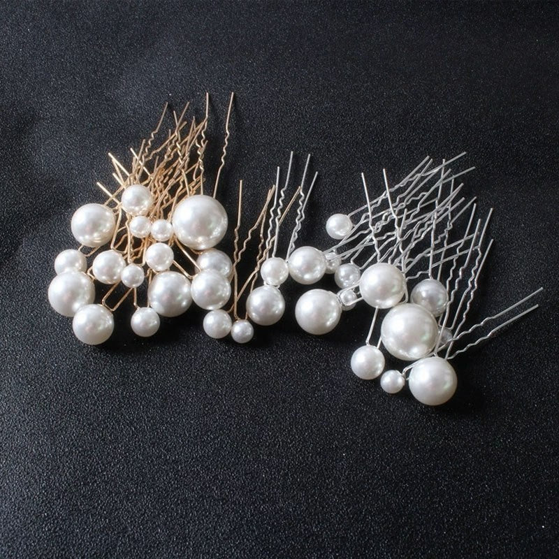 Pearl U-shaped hair pin set by Glow Ritual