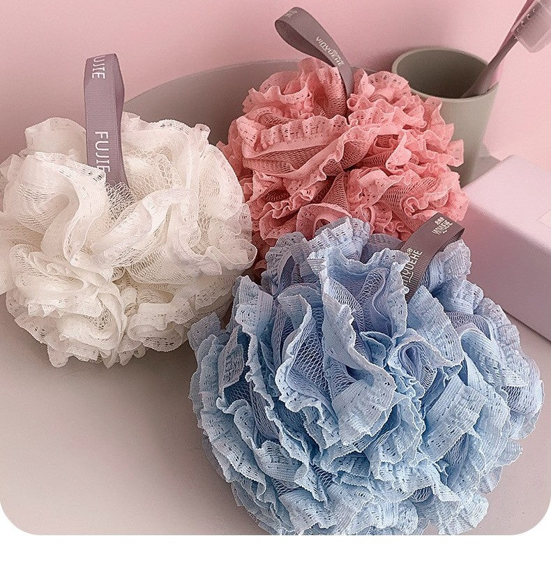 Extra-large soft bath pouf by Glow Ritual
