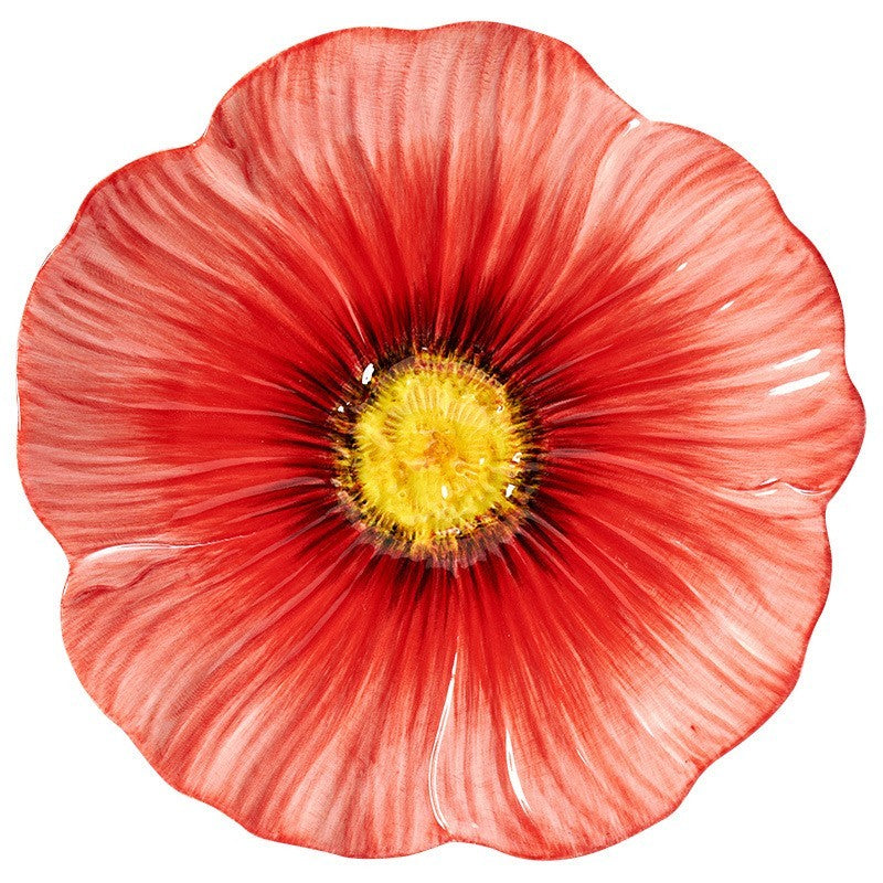 Red poppy ceramic plates by Glow Ritual