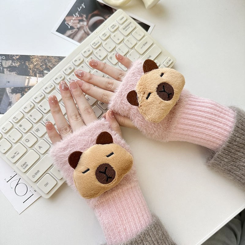 Plush fingerless gloves by Glow Ritual