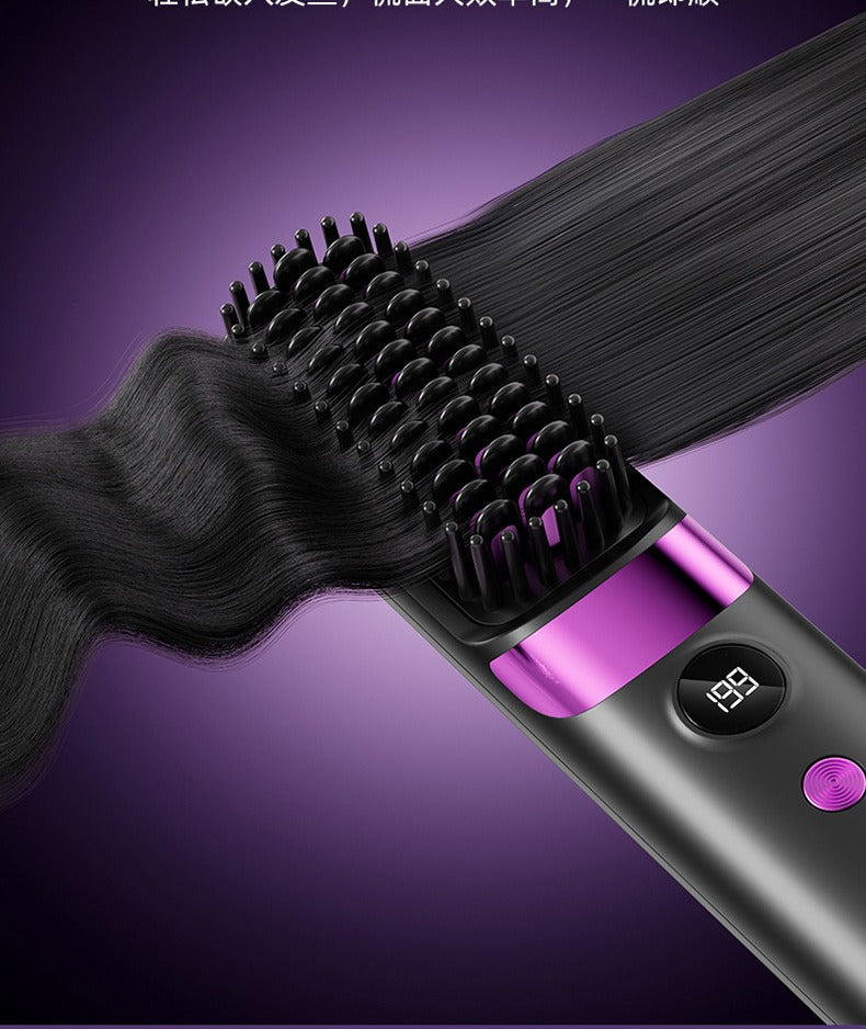 Cordless hair straightening brush by Glow Ritual