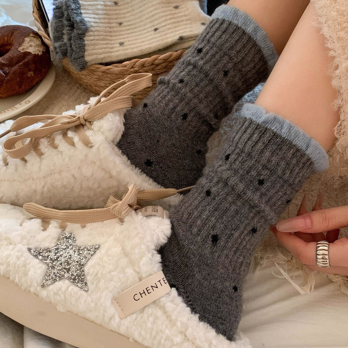 Women's wool blend crew socks by Glow Ritual
