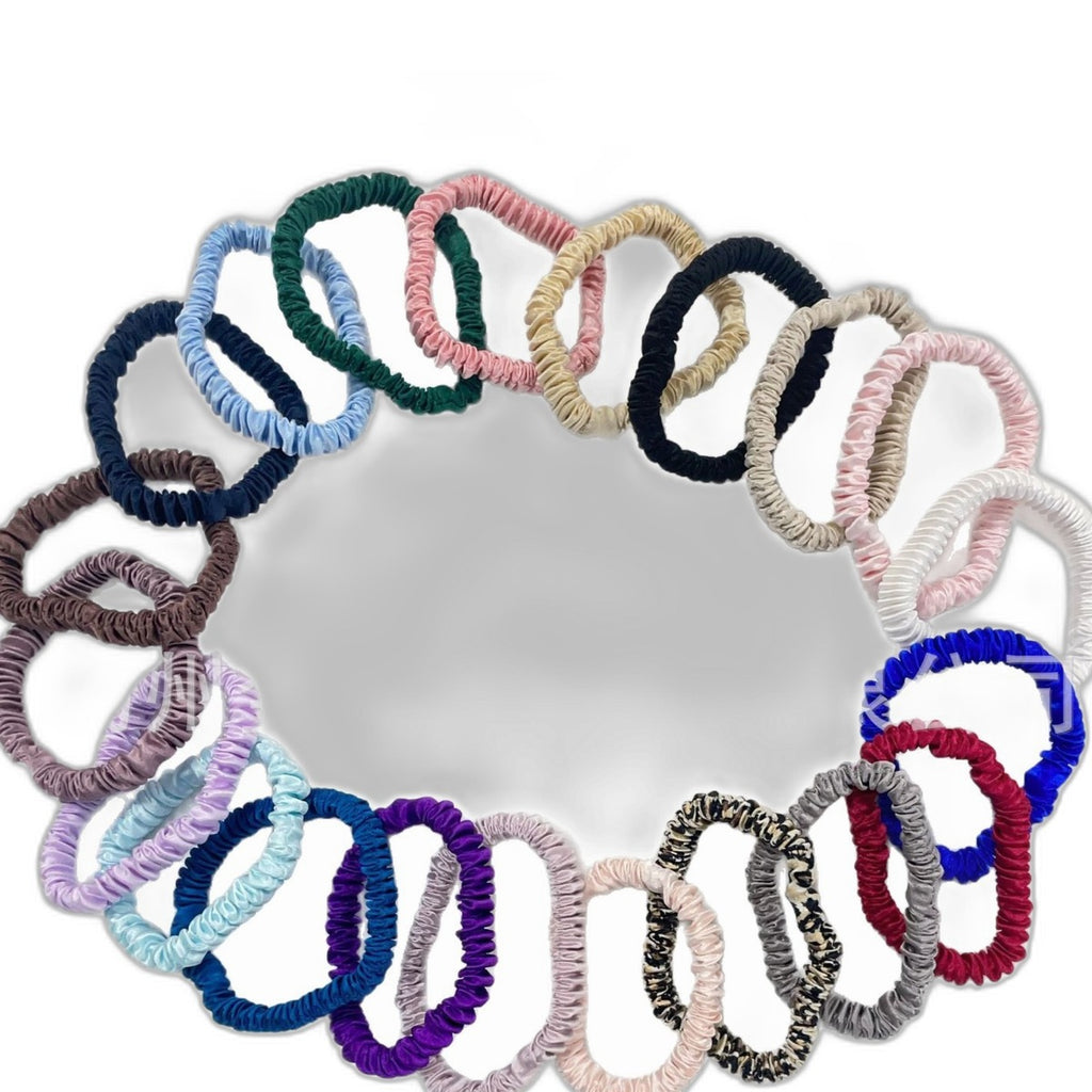 Skinny mulberry silk hair ties by Glow Ritual