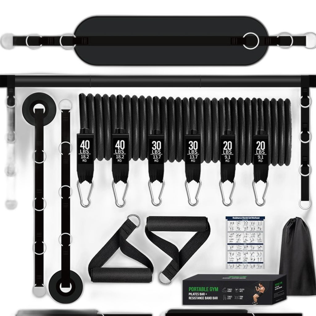 Pilates bar kit with resistance bands by Glow Ritual