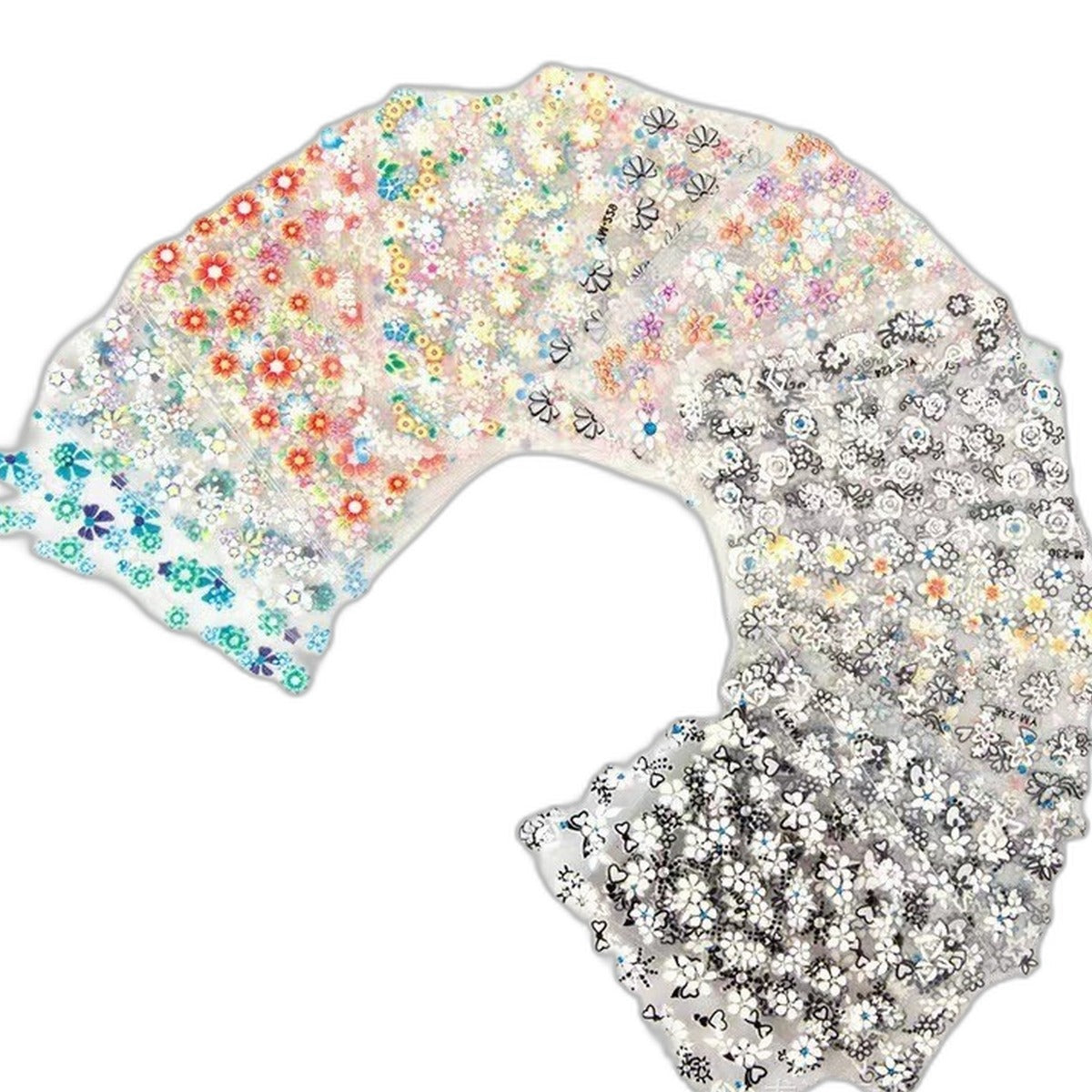 Flower nail art sticker sheets by Glow Ritual