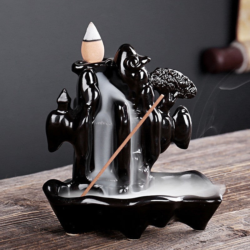 Ceramic backflow incense burner by Glow Ritual
