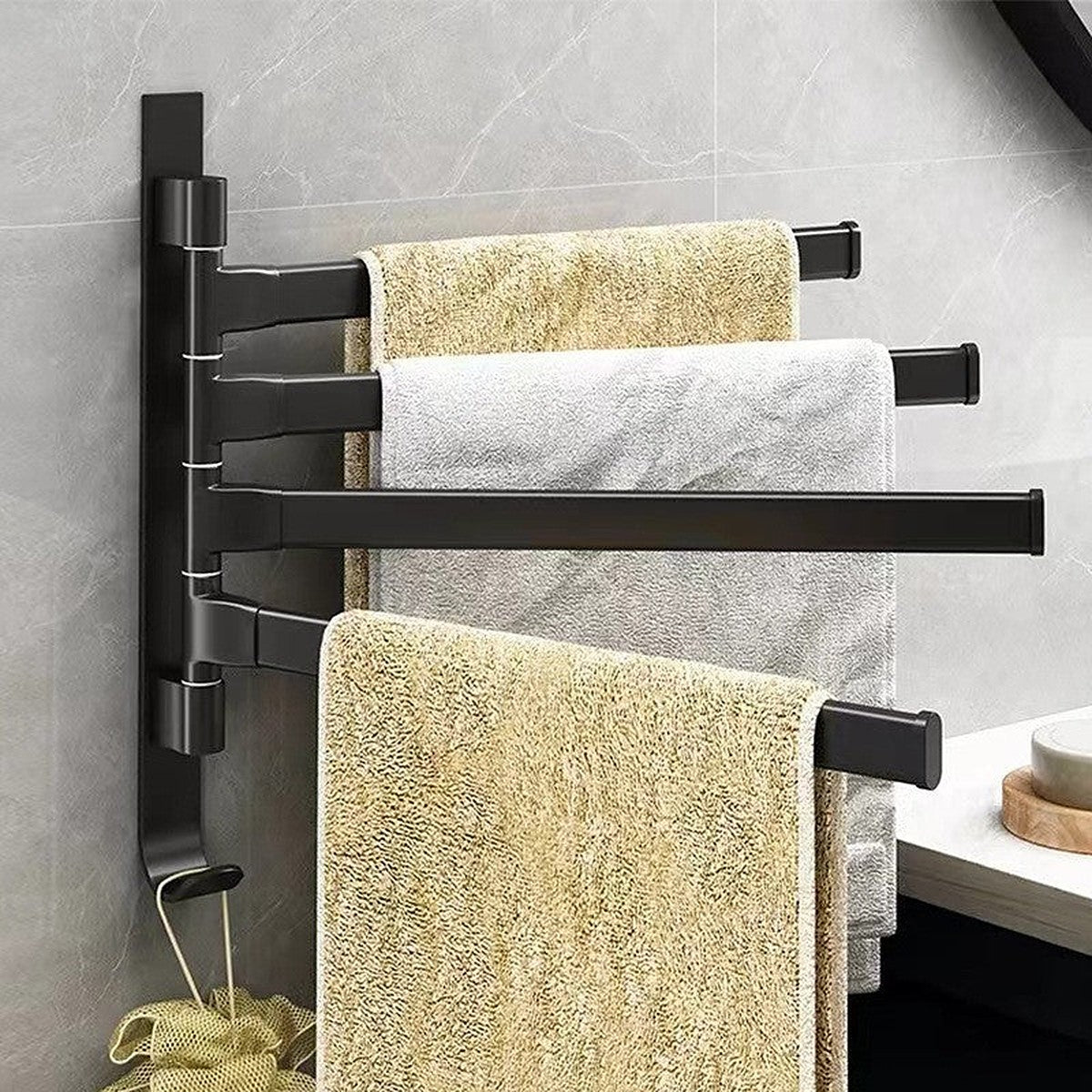 Swivel towel bar by Glow Ritual
