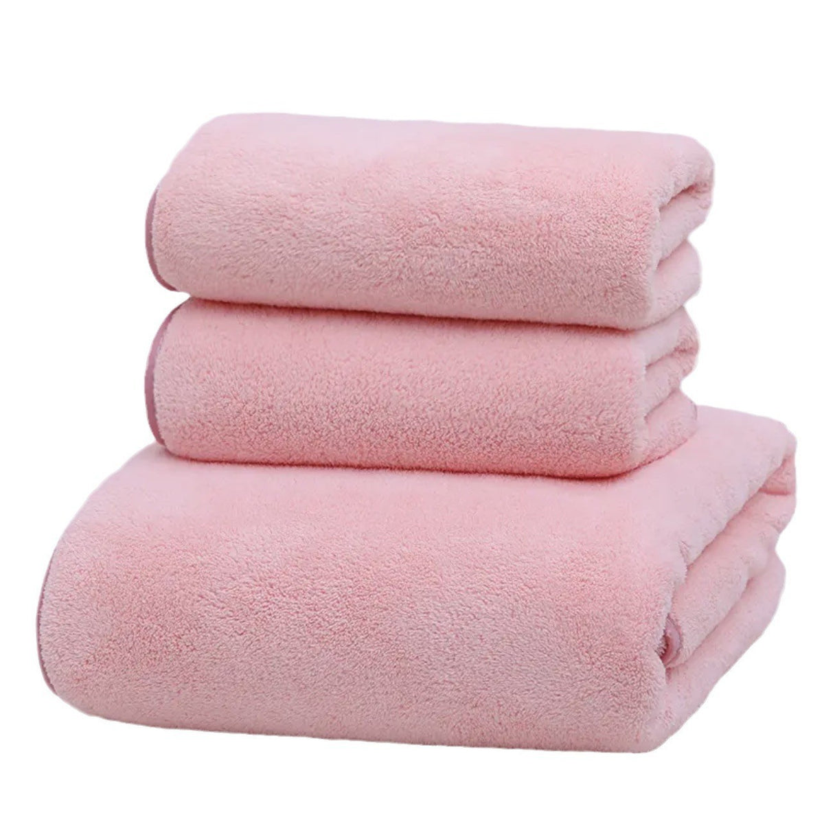 Coral fleece towel set by Glow Ritual