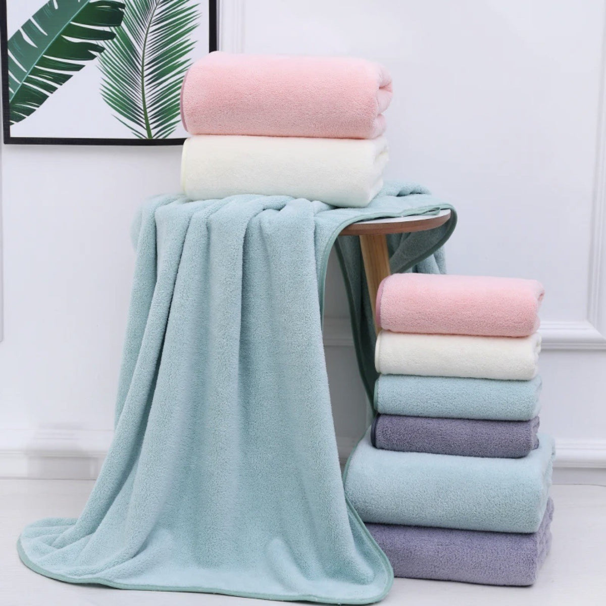 Coral fleece towel set by Glow Ritual