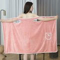 Wearable coral fleece bath wrap by Glow Ritual