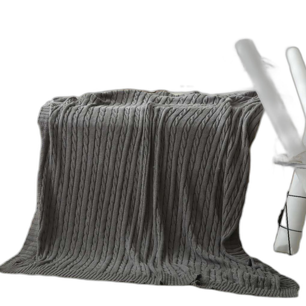Cable knit throw blanket by Glow Ritual