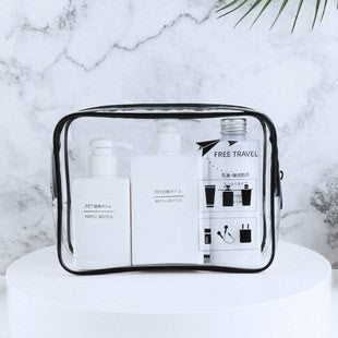 Clear waterproof travel makeup bag by Glow Ritual
