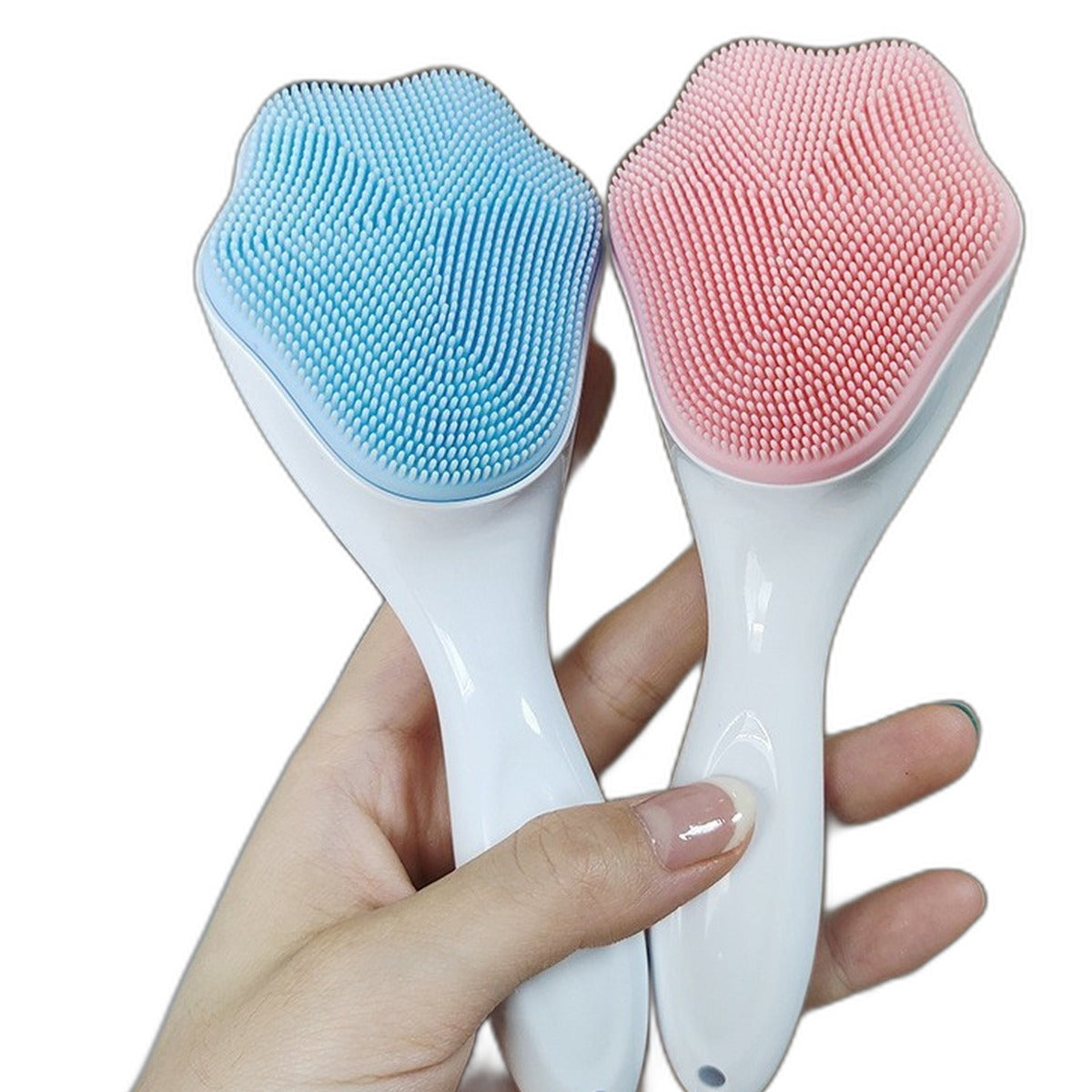 Soft silicone facial cleansing brush by Glow Ritual