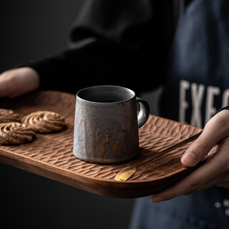 Stoneware gold rim mug by Glow Ritual