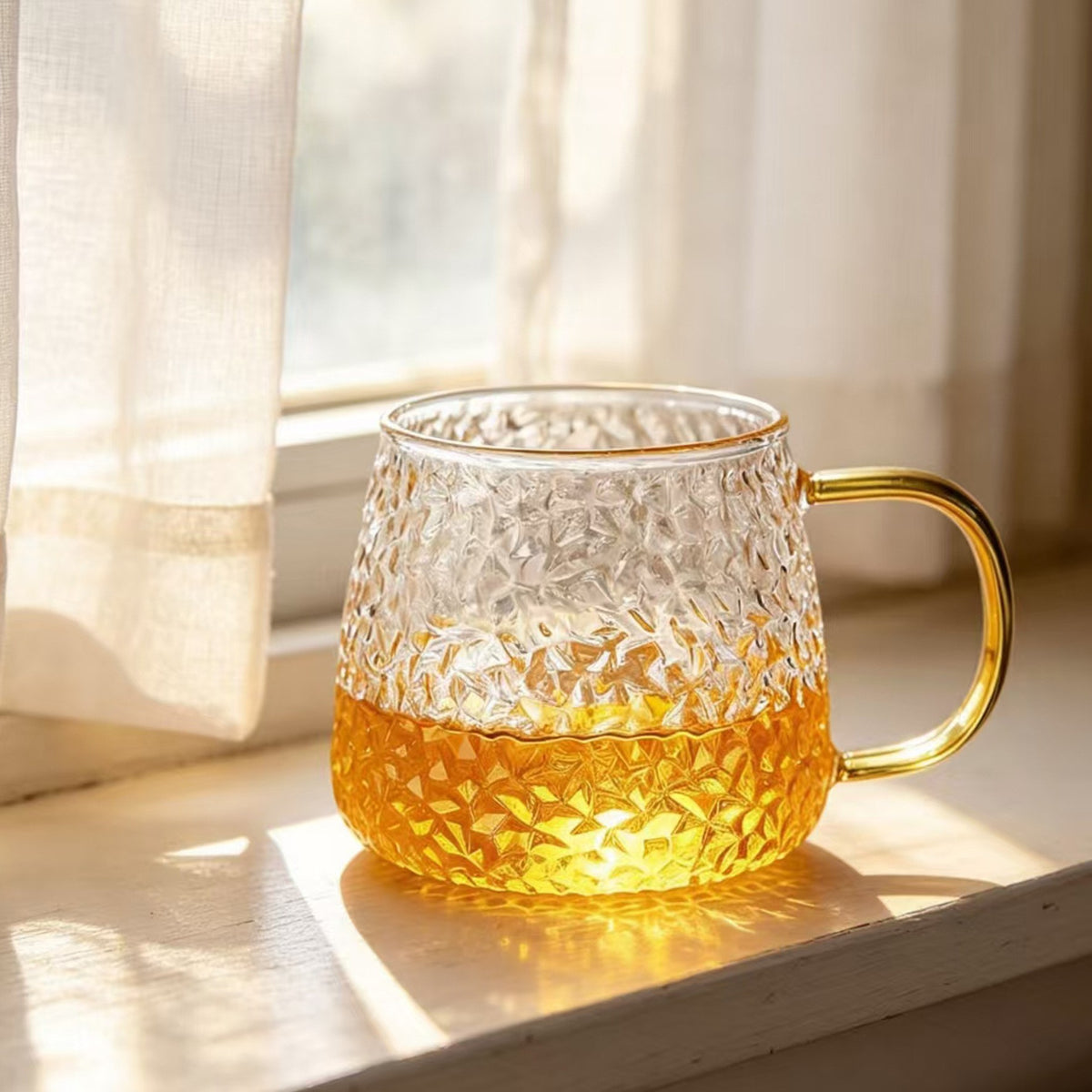 Hammered glass mug by Glow Ritual