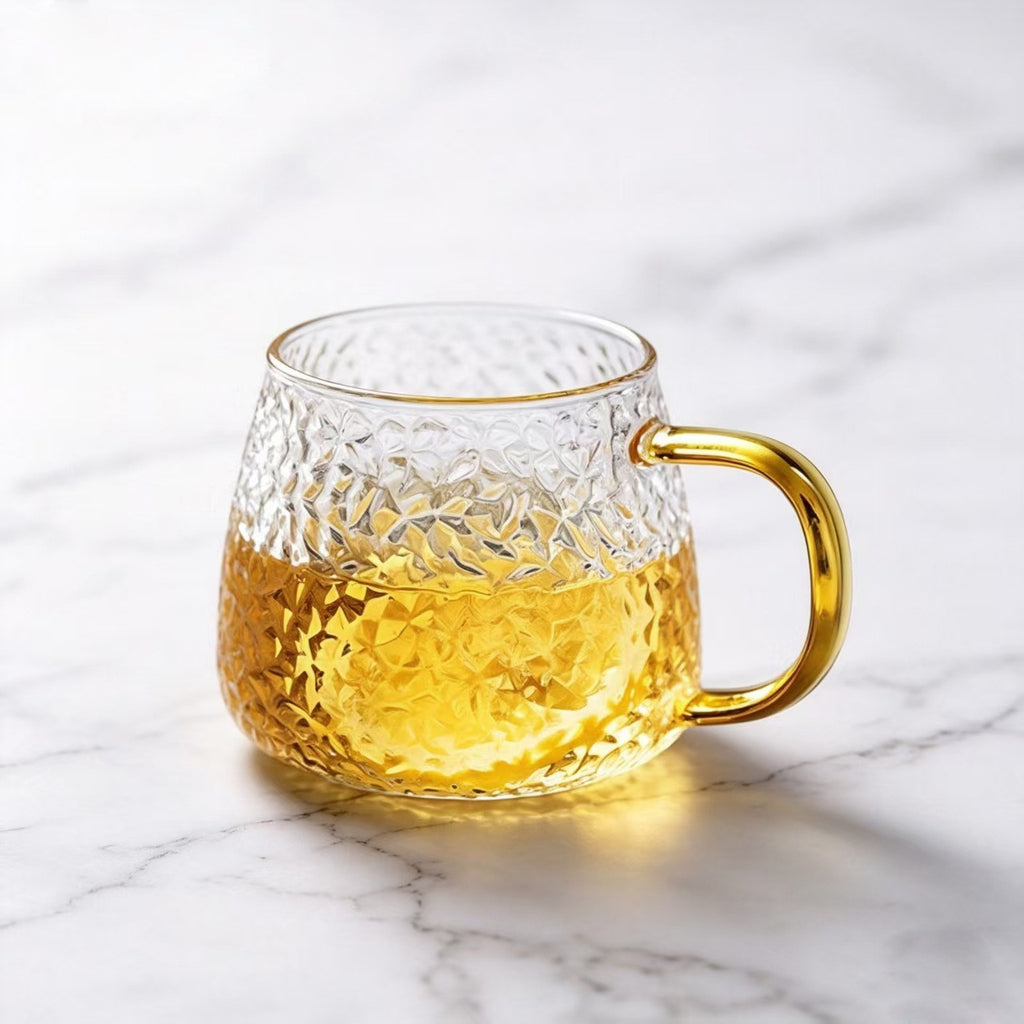 Hammered glass mug by Glow Ritual