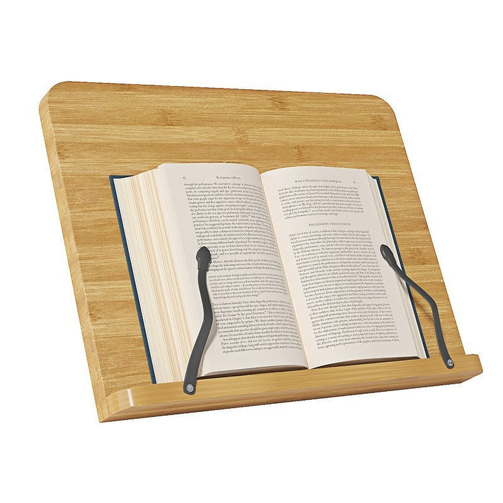 Adjustable bamboo book stand by Glow Ritual
