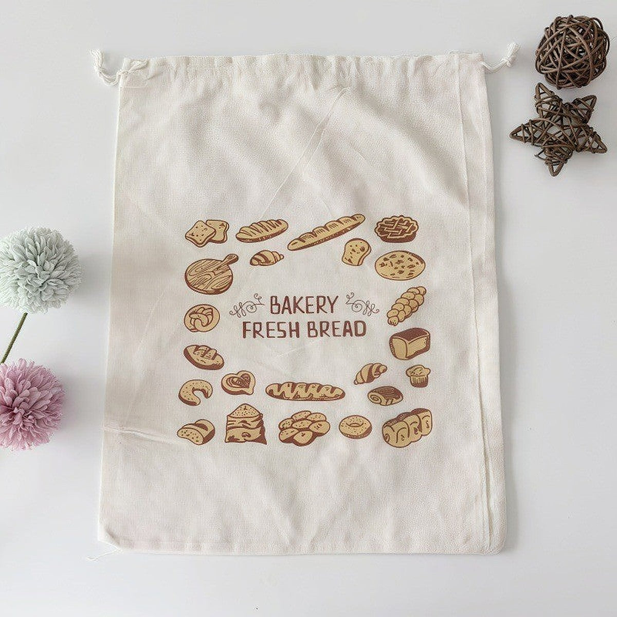 Reusable cotton bread bag by Glow Ritual