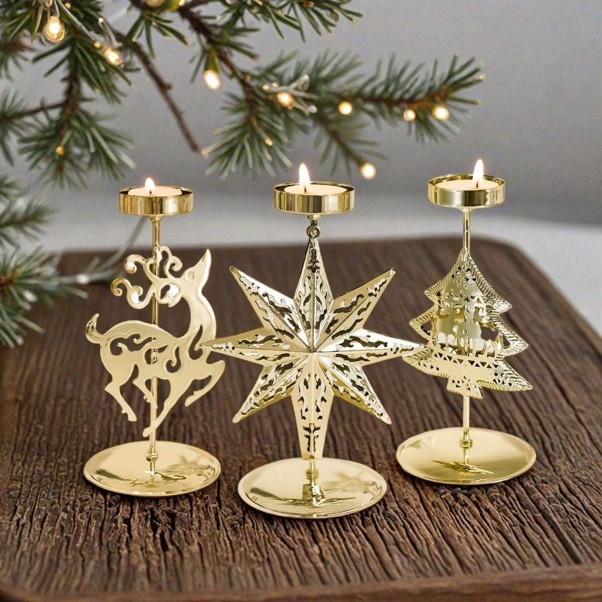 Christmas metal candle holder by Glow Ritual