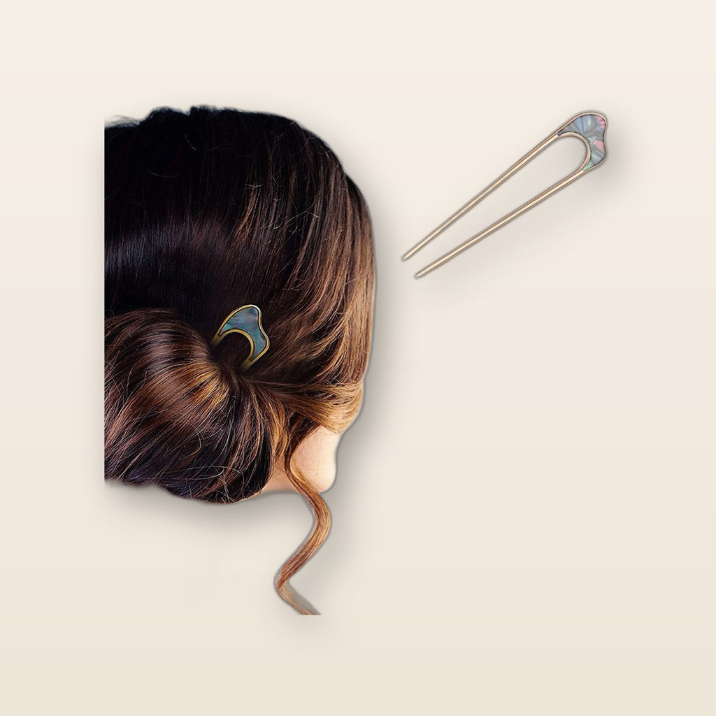 Metal U-shaped hair stick by Glow Ritual